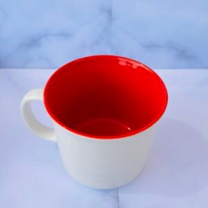 White & Red Mug